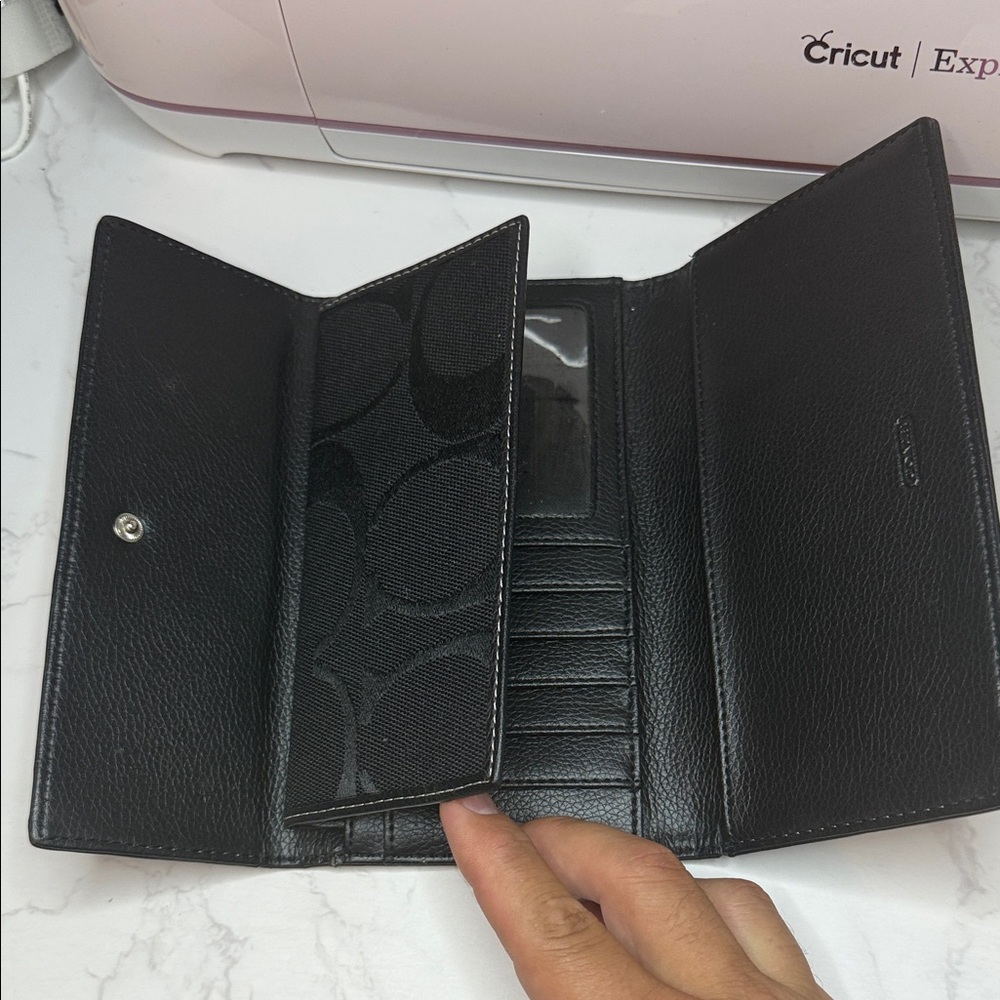 Coach Black Signature Wallet Duo View 4
